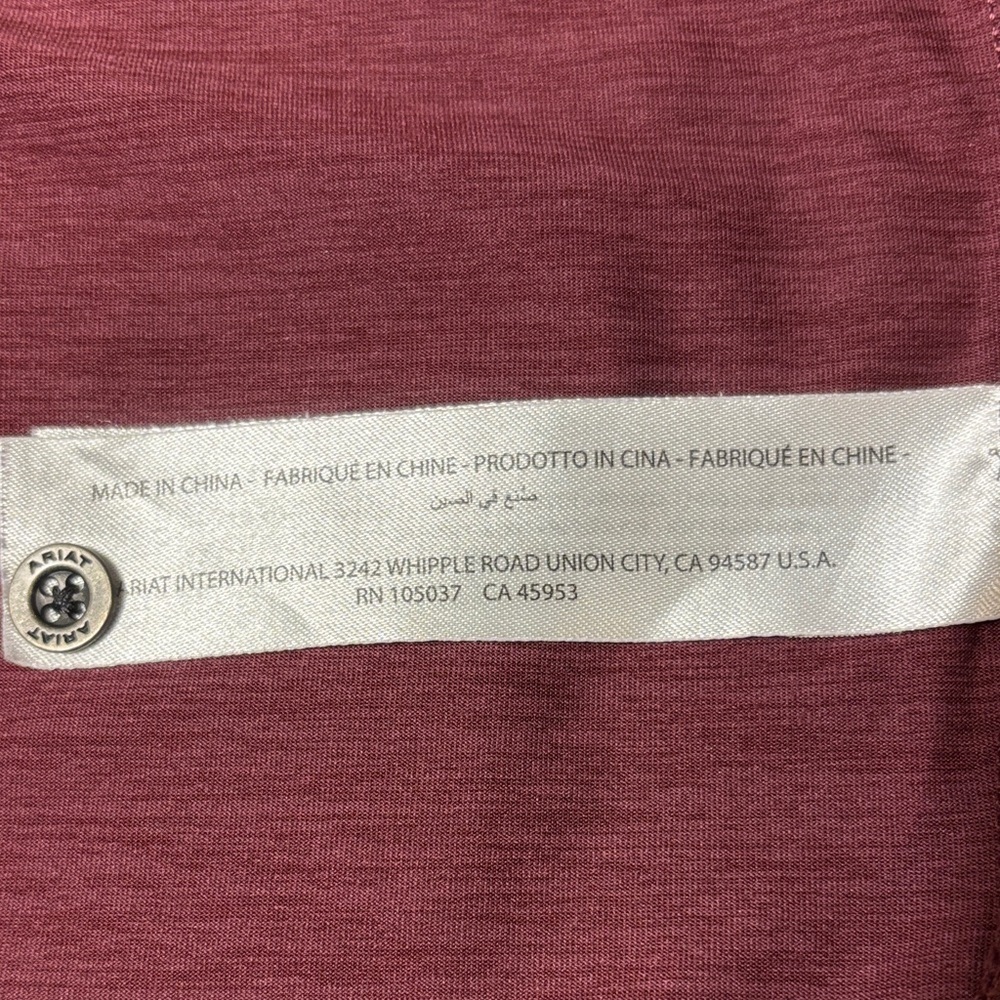 Ariat ARIATTEK Burgundy Polo Shirt - Picture 9 of 10